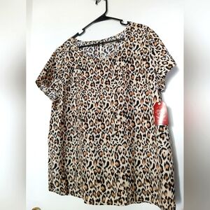 FADED GLORY Leopard Print Blouse